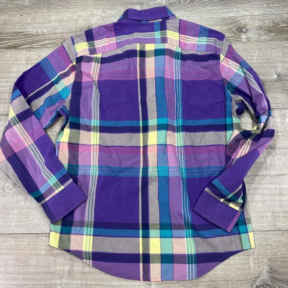 Abercrombie & Fitch Shirt Mens XL Purple Plaid Long Sleeve Button Down Casual - Picture 5 of 7